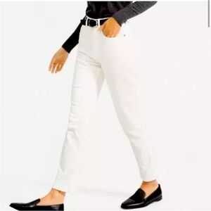 Everlane Ivory Cotton High-Rise Straight Leg Jeans Off White Classic woman’s 27